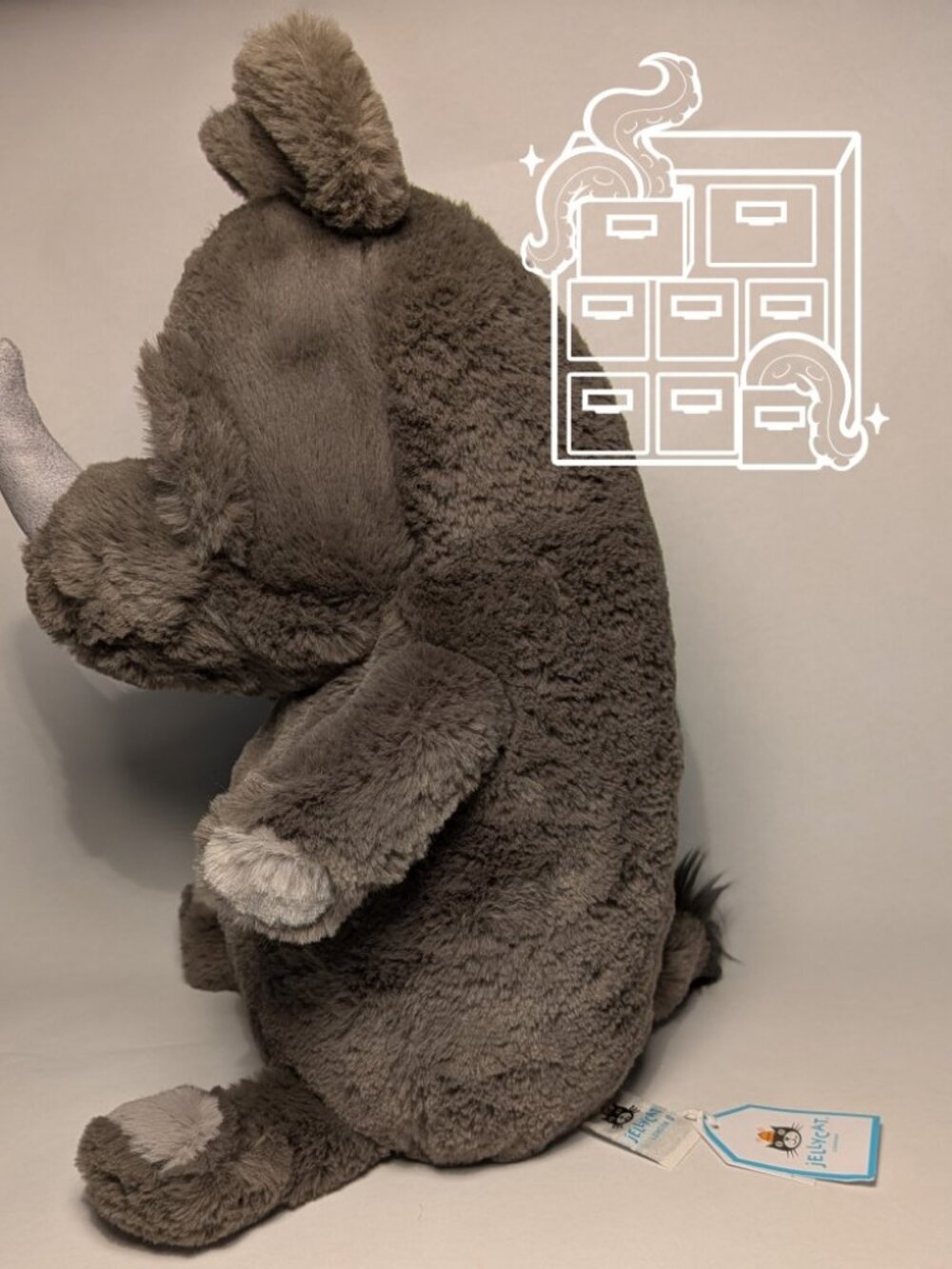 Jellycat Retired Roderick Rhinoceros Rhino ROD2RNO NWT/Display Only - Picture 2 of 8